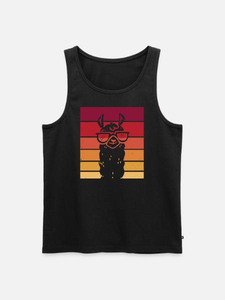 Retro Lama - Men's Premium Organic Tank Top - black