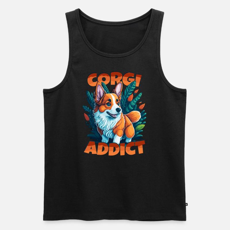 CORGI Addict - Männer Premium Bio Tank Top - Schwarz