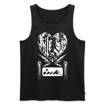 KITESURF INKD - Männer Premium Bio Tank Top - Schwarz - Vorne - AI Model Male 178 light (178cm)