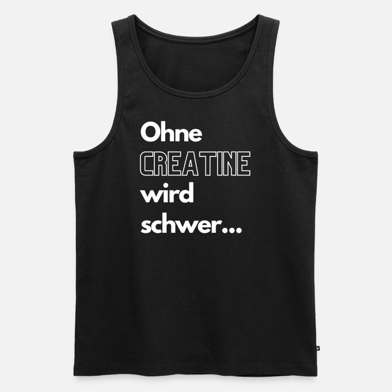 Ohne Creatine wird schwer - Männer Premium Bio Tank Top - Schwarz