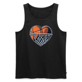 Basketball Love Heart for World Champion Fans Players - Men's Premium Organic Tank Top - black - Front - Michal (187cm)