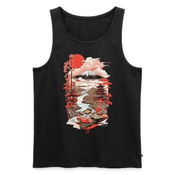 Sushi Ukiyo-E Art Retro Design Food Style - Men's Premium Organic Tank Top - black - Front - Michal (187cm)