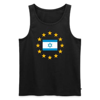 UE Europe Étoile Symbole Israël Drapeau Étoile de David - Débardeur bio Premium Homme - noir - Devant - Michal (187cm)