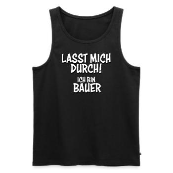 Lasst mich durch ich bin Bauer - Männer Premium Bio Tank Top - Schwarz - Vorne - AI Model Male 178 light (178cm)