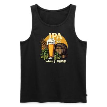 IPAlot when I drink - IPA Craft Beer - Men's Premium Organic Tank Top - black - Front - AI Model Male 178 light (178cm)