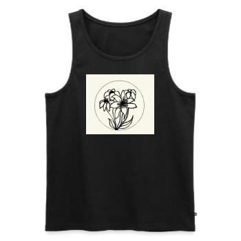 florales Muster - Männer Premium Bio Tank Top - Schwarz - Vorne - AI Model Male 178 light (178cm)