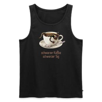 Salamandre du café 1 - Débardeur bio Premium Homme - noir - Devant - AI Model Male 178 light (178cm)