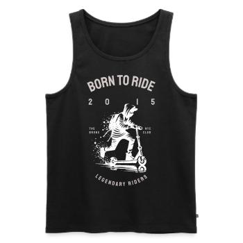 Scooter Design - Born to Ride - Männer Premium Bio Tank Top - Schwarz - Vorne - AI Model Male 178 light (178cm)