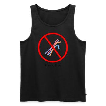 Plastic Free Symbol - Männer Premium Bio Tank Top - Schwarz - Vorne - AI Model Male 178 light (178cm)