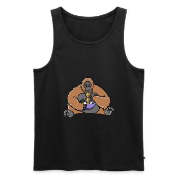 Süßer Orang-Utan isst Ramen Suppe - Männer Premium Bio Tank Top - Schwarz - Vorne - AI Model Male 178 light (178cm)
