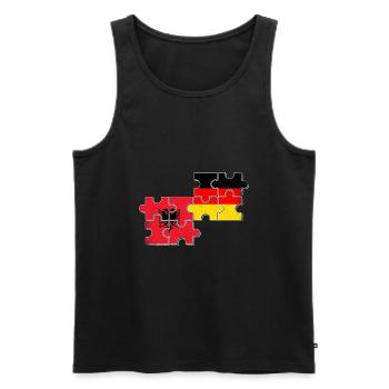 Albania Germany Flag Albanian German - Men's Premium Organic Tank Top - black - Front - Michal (187cm)