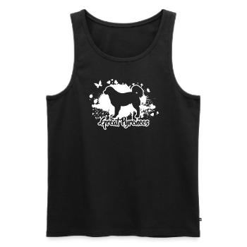 Chiens des Grandes Pyrénées Race de chien Wilsigns - Débardeur bio Premium Homme - noir - Devant - Michal (187cm)