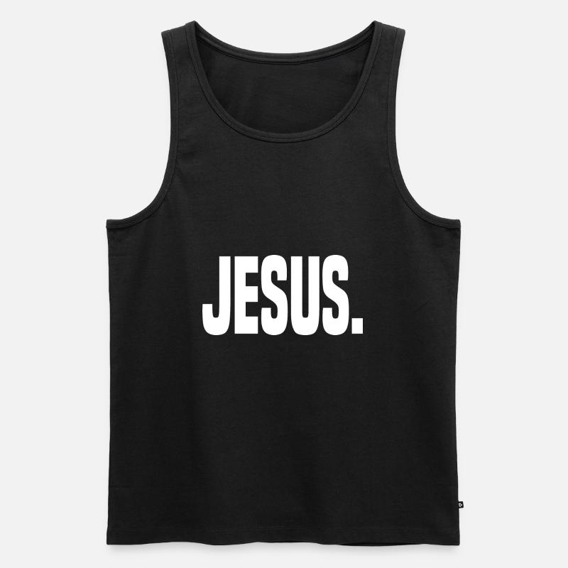 Jesus. - Männer Premium Bio Tank Top - Schwarz
