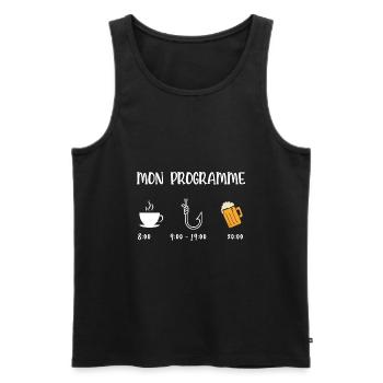 mon programme pêche - Débardeur bio Premium Homme - noir - Devant - Michal (187cm)