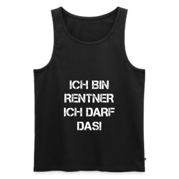 Ich Bin Rentner Ich Darf Das Rente Ruhestand - Männer Premium Bio Tank Top - Schwarz - Vorne - Michal (187cm)