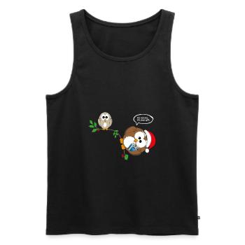 Weihnachten Eule Weihnachtsgeschenk Geschenk - Männer Premium Bio Tank Top - Schwarz - Vorne - AI Model Male 178 light (178cm)