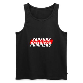 Sapeurs pompiers - pompier pro - Débardeur bio Premium Homme - noir - Devant - AI Model Male 178 light (178cm)