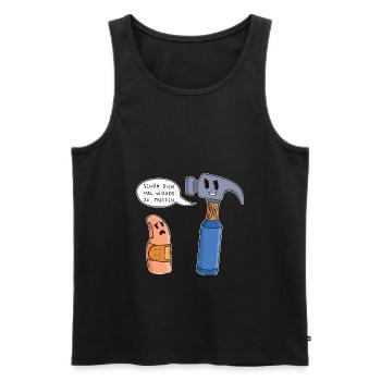 Lustige Hammer Auf Finger Aua Werkzeug Geschenk - Männer Premium Bio Tank Top - Schwarz - Vorne - Michal (187cm)
