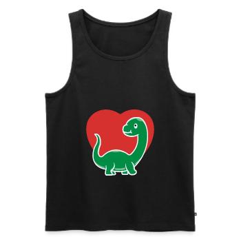 DINO HEART Dinosaur Love - Men's Premium Organic Tank Top - black - Front - AI Model Male 178 light (178cm)