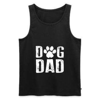 DOG DAD Propriétaires de chiens Hommes - Débardeur bio Premium Homme - noir - Devant - Michal (187cm)
