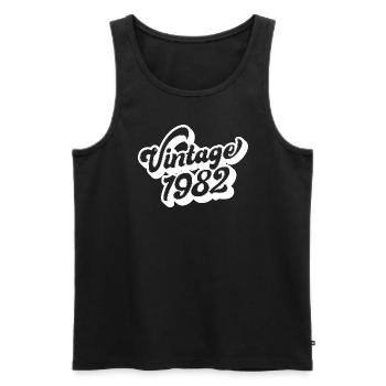 Millésime 1982, 40 ans, cadeau de 40e anniversaire - Débardeur bio Premium Homme - noir - Devant - Michal (187cm)