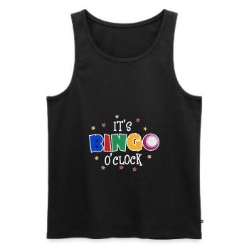 bingo - Men's Premium Organic Tank Top - black - Front - Michal (187cm)