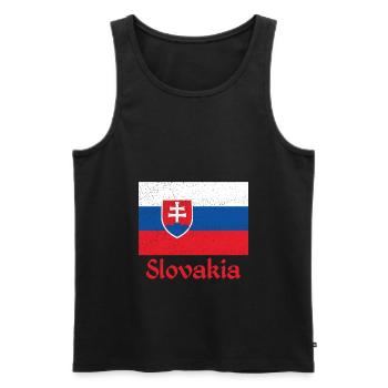 Slovakia Coat of arms Flag Europe Slovak - Men's Premium Organic Tank Top - black - Front - Michal (187cm)