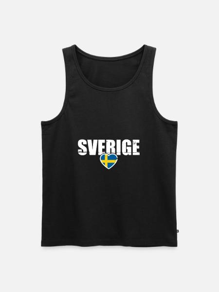Sverige Sweden Vintage Swedish Flag Sweden - Men's Premium Organic Tank Top - black