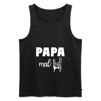 Papa mal Zwei 2 Kinder Rocker Vater - Männer Premium Bio Tank Top - Schwarz - Vorne - Michal (187cm)