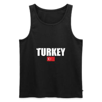 Turquie Vintage Drapeau turc Turquie - Débardeur bio Premium Homme - noir - Devant - AI Model Male 178 light (178cm)