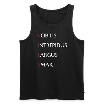 Nils - Männer Premium Bio Tank Top - Schwarz - Vorne - AI Model Male 178 light (178cm)