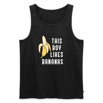 Boy Likes Bananas Exotic Fruits - Men's Premium Organic Tank Top - black - Front - AI Model Male 178 light (178cm)