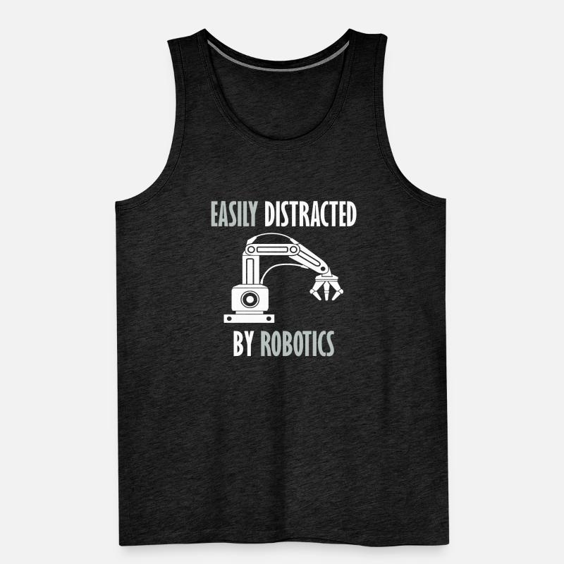 Abgelenkt von Robots Programming Coder Engineer Männer Premium Bio Tank Top