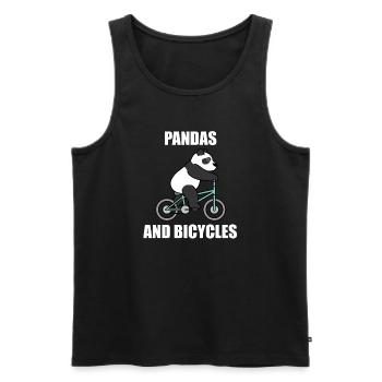 Pandas and Bicycles Cycling Sports Panda Bear - Men's Premium Organic Tank Top - black - Front - AI Model Male 178 light (178cm)