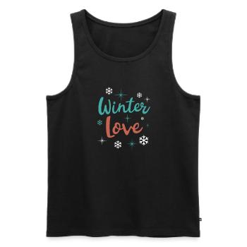 Winter Love Cozy Winter Days Hot Chocolate Snow - Men's Premium Organic Tank Top - black - Front - Michal (187cm)