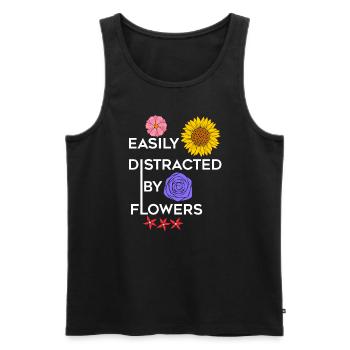 Distrait par Flower Funny Florist Professional - Débardeur bio Premium Homme - noir - Devant - Michal (187cm)