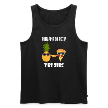 Pizza à l'ananas et à la pizza Pizzaiolo Hawaii - Débardeur bio Premium Homme - noir - Devant - Michal (187cm)