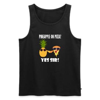 Ananas auf Pizza Buddy Hawaii Pizza Chef - Männer Premium Bio Tank Top - Schwarz - Vorne - Michal (187cm)