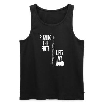 Flutist Funny Saying Orchestra Flute Player - Men's Premium Organic Tank Top - black - Front - Michal (187cm)