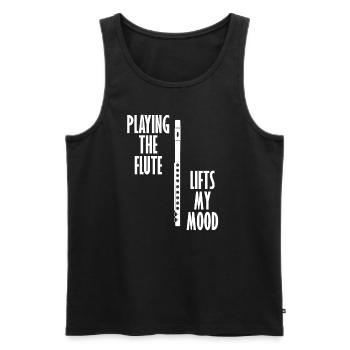 Musicien d'orchestre Flûtiste Funny Saying Flute - Débardeur bio Premium Homme - noir - Devant - AI Model Male 178 light (178cm)