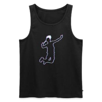 Coole Silhouette Badmintonspieler Hobbysport - Männer Premium Bio Tank Top - Schwarz - Vorne - Michal (187cm)