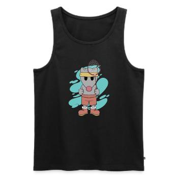 Süße Maus spielt Badminton Lustiger Hobbysport - Männer Premium Bio Tank Top - Schwarz - Vorne - Michal (187cm)