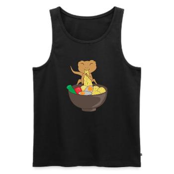 Süße Echsen, die Ramen-Nudeln essen, Zitat von - Männer Premium Bio Tank Top - Schwarz - Vorne - Michal (187cm)