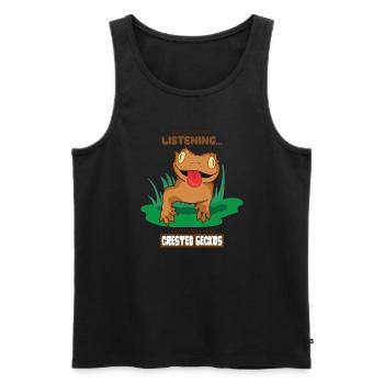 Denken Sie an Geckos: Süße Echsen, Reptilien - Männer Premium Bio Tank Top - Schwarz - Vorne - Michal (187cm)