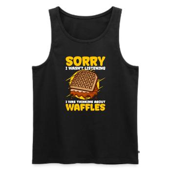 Ich denke darüber nach, Waffeln zu essen Ironic - Männer Premium Bio Tank Top - Schwarz - Vorne - Michal (187cm)