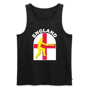 England Cricket Batsman England Flagge von DPattonPD - Männer Premium Bio Tank Top - Schwarz - Vorne - AI Model Male 178 light (178cm)