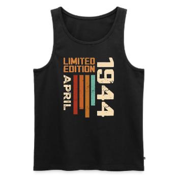 Geboren im April 1944 Geburtstagsgeschenk 1944 Retro - Männer Premium Bio Tank Top - Schwarz - Vorne - Michal (187cm)