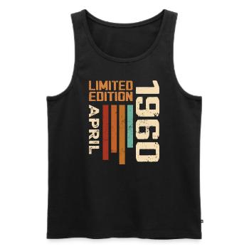 Born In April 1960 Birthday Gift 1960 Retro - Men's Premium Organic Tank Top - black - Front - Michal (187cm)