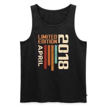 Geboren im April 2018 Geburtstagsgeschenk 2018 Retro - Männer Premium Bio Tank Top - Schwarz - Vorne - Michal (187cm)