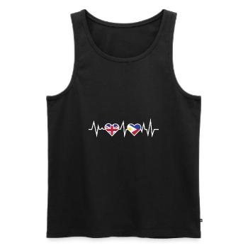 Herzschlag Deutschland Philippinen / Urlaub Shirt - Männer Premium Bio Tank Top - Schwarz - Vorne - Michal (187cm)